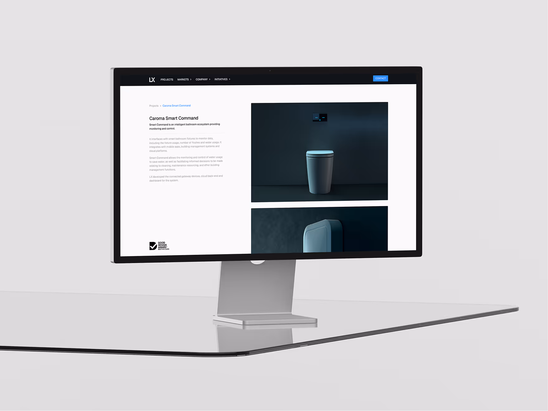 Two robotic arms holding a tablet displaying a platform interface for searching robot data in plain English.